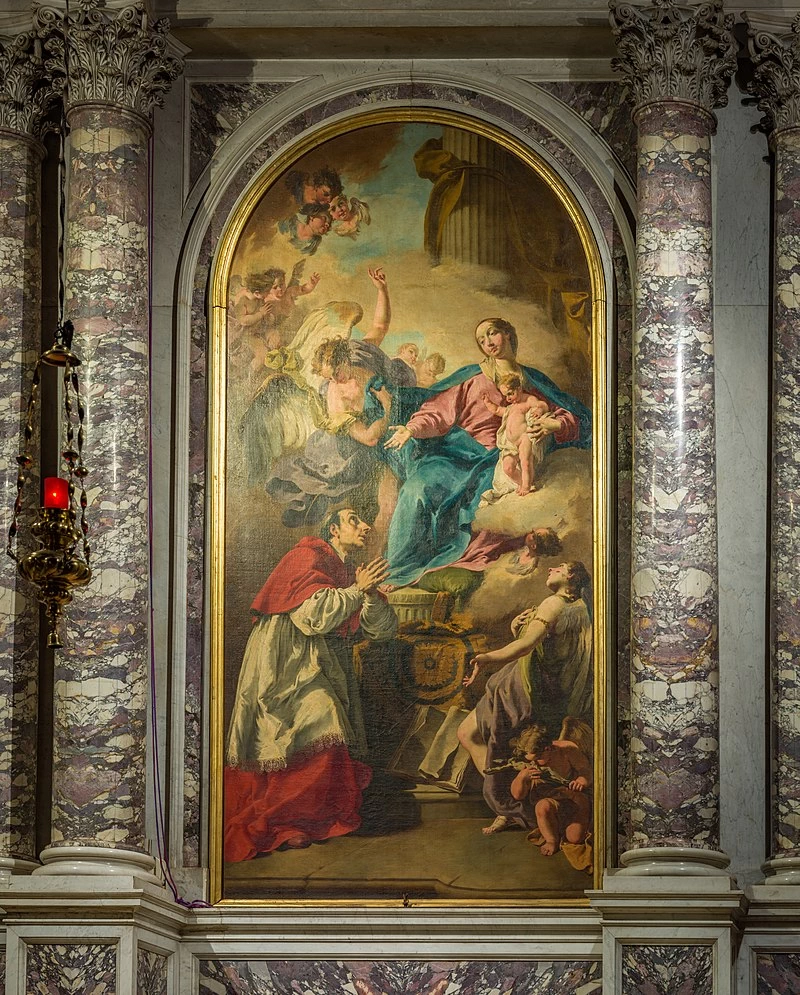 Giambattista Pittoni - San Carlo Borromeo venera la Madonna col Bambino, Santa Maria della Pace, Brescia